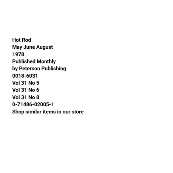 Vtg Lot 3 Hot Rod May June August 1978 Magazine Hemi Holley Horsepower Chevy - Picture 2 of 9